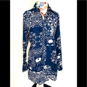 Larsen Gray Bohemian Tunic Top